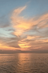 Sunset observed over ocean waters in Lhokseumawe, Indonesia