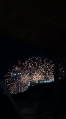 Fireworks display lights up night sky over Budva, Montenegro