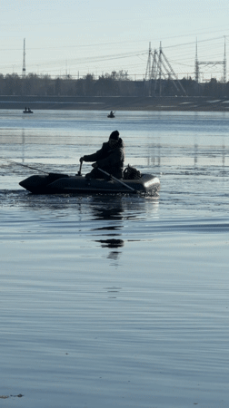 Early morning fishing activity documented near Chaykovsky, Russia
