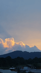 Dramatic sunset and cloud formations observed over Da Lat mountains