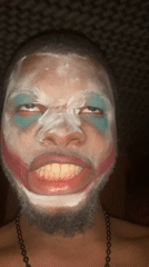 Person in clown makeup documented in Nkpor, Nigeria