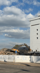 Building demolition underway in Moscow urban area
