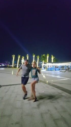 Couple enjoys nighttime dance in Bai Chay Ward