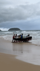 Karon Beach on an overcast morning, storm building offshore