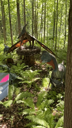 Exploring the dinosaur park at Izhevsk Zoo, Russia