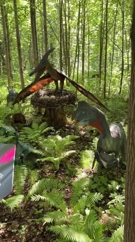Exploring the dinosaur park at Izhevsk Zoo, Russia