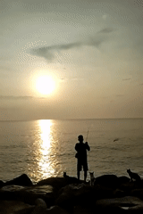 Dawn breaks over Lhokseumawe coast, witnesses capture golden sunrise