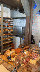 Morning bakery interior documented in Saint Petersburg