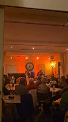 Violin performance captured at intimate Vienna music venue