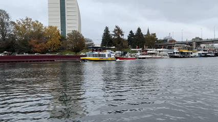 Evening boat activity observed along Valdivia Chile waterfront