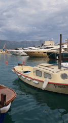 Casual harbor life documented in Budva, Montenegro