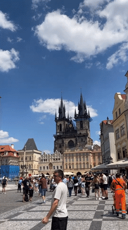 Summer morning around Prague's Old Town Square