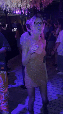 Woman in sparkly dress documented at North Kuta party venues