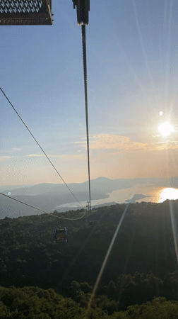 Cable car ride captures sunny Bay of Kotor views