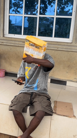 Man enjoys NASCO cornflakes breakfast in Ikot Ekpene, Nigeria