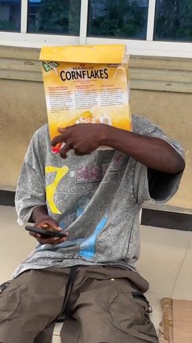 Man enjoys NASCO cornflakes breakfast in Ikot Ekpene, Nigeria