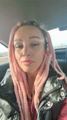 Pink-haired woman spotted in car backseat in Chaikovsky