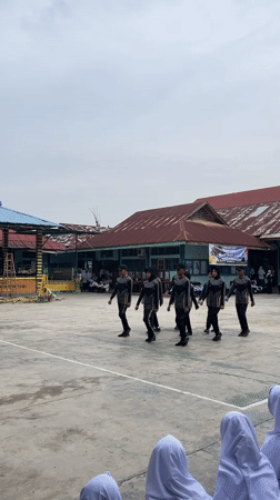 School drills, courtyard activities, and street scenes in Lhokseumawe