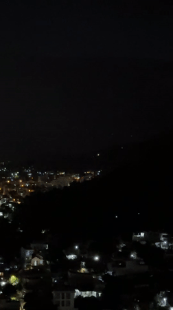 Nighttime aerial view captured of lit Bac Nha Trang Ward