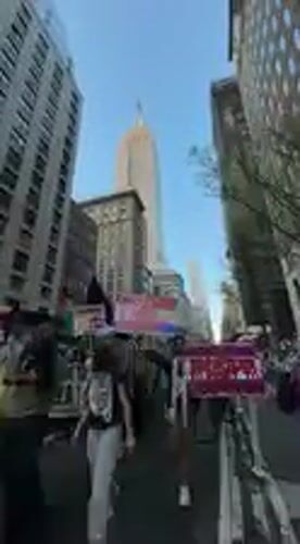 Large protest march observed in New York City streets