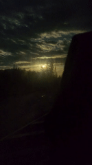 Vehicle occupant records dim roadway during dawn or dusk