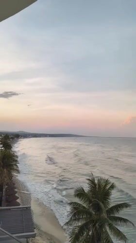 Sunset to nightfall along the Phu Thuy coastline, Vietnam
