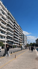 Sunny afternoon life documented across Thessaloniki waterfront and squares