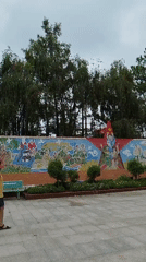 Tourist explores Da Lat's Cam Ly area during early morning hours