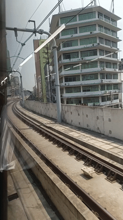 Morning commute views captured on Dhaka's elevated transit system