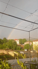 Double rainbow appears over Bulgarian village of Obrochishte