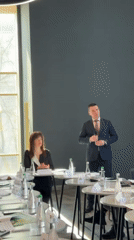 Business meeting with keynote speaker held in Kyiv
