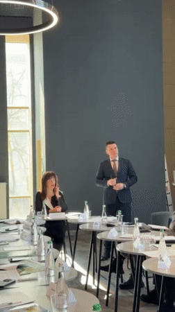 Business meeting with keynote speaker held in Kyiv