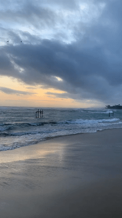 Dawn beach scenes documented in Kathaluwa, Sri Lanka