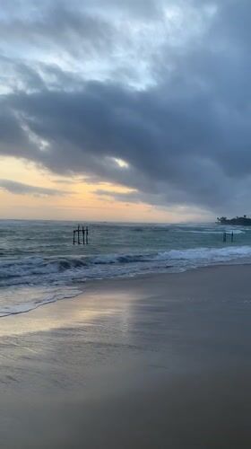 Dawn beach scenes documented in Kathaluwa, Sri Lanka