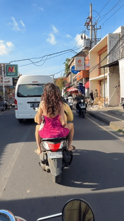 Morning scooter rides and garden scenes captured in Ubud