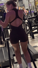 Woman documents workout routine at Voronezh gym