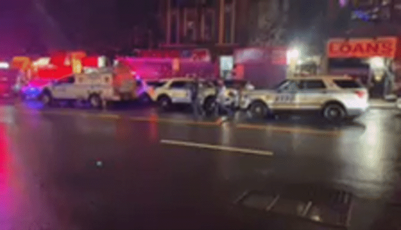 Emergency vehicles respond to nighttime incident in New York