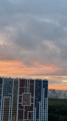 Urban sunset scenes documented across city locations