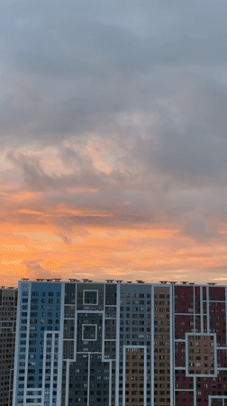 Urban sunset scenes documented across city locations