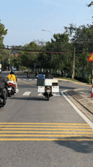 Early morning street activity in Da Lat, Vietnam