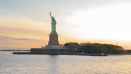 Multiple angles on Statue of Liberty from New York Harbor