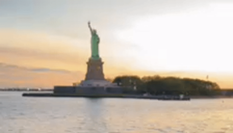 Multiple angles on Statue of Liberty from New York Harbor