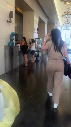 Tourist documents hotel resort scenes across Netanya, Israel morning