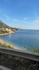 Coastal drive captured on video near Kamenovo, Montenegro