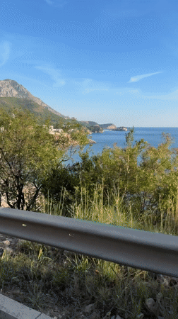 Coastal drive captured on video near Kamenovo, Montenegro