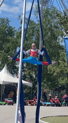 Aerial silk performance captivates observers at Khabarovsk park