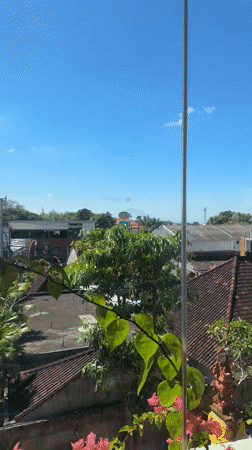 Morning workout at a Kuta Selatan gym with Bali views