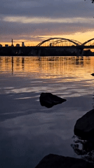 Sunset views along Dnipro River in Kyiv