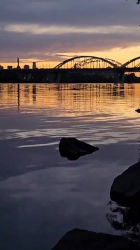 Sunset views along Dnipro River in Kyiv