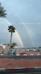Double rainbow spotted over Eilat coastline draws witnesses